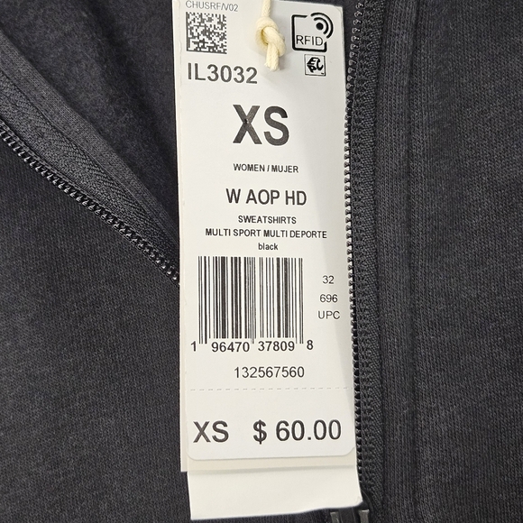 Adidas Women's Floral Graphic 3-Stripes Fleece Cropped Loose Fit Hoodie Size XS - Picture 7 of 12